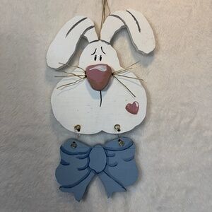 Handmade Wooden Handpainted Easter Bunny Wall Décor 11"